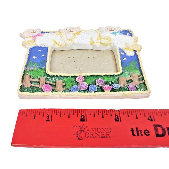 Vintage COUNTING SHEEP Lambs Kids Photo Frame by Figi Graphics Easel Back - Picture 3 of 8